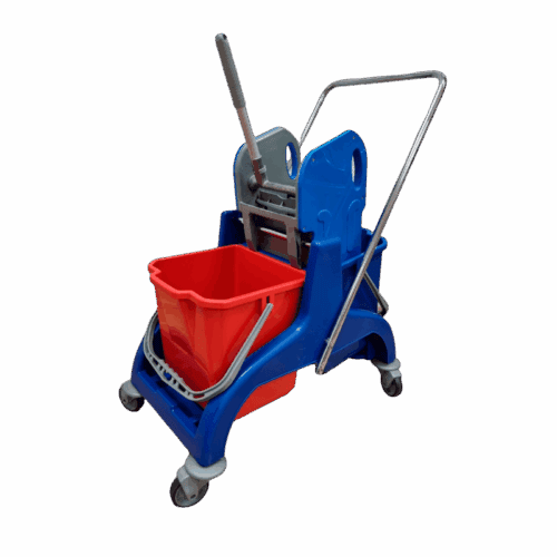 Dubbele Mopwagen met Pers – 2 × 15 liter