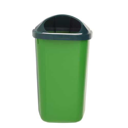 Stevige afvalbak met muurbevestiging 50 liter groen