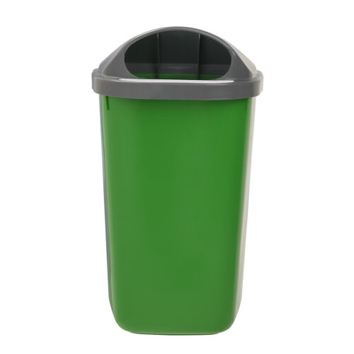Stevige afvalbak met muurbevestiging 50 liter groen grijs 1