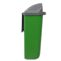 Stevige afvalbak met muurbevestiging 50 liter groen grijs 2