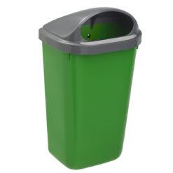 Stevige afvalbak met muurbevestiging 50 liter groen grijs