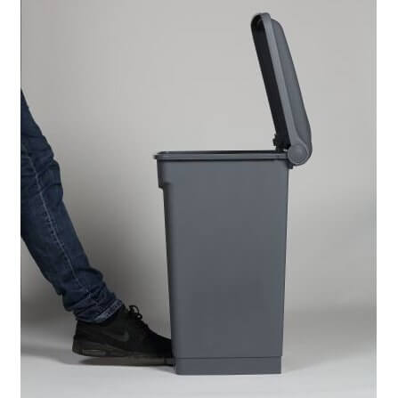 Afvalbak STEP-ON CLASSIC 45 liter grijs open