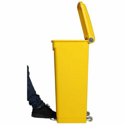 Afvalbak STEP-ON CLASSIC 90 liter geel open