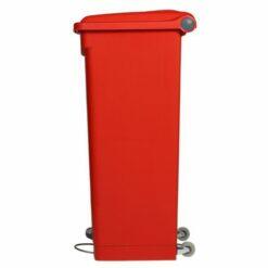 Afvalbak STEP-ON CLASSIC 90 liter rood dicht