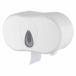 Toiletpapierdispenser 2rol breed kunststof wit PlastiQline