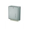 Handdoekdispenser Aluminium, RVS achterplaat en kunststof uitneemplaatje Matzilver - MediQo-line