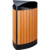 Stalen buitenafvalbak houtlook 60 liter