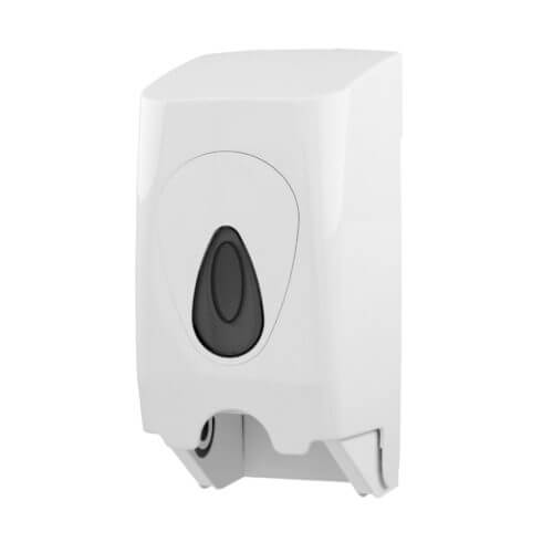 Toiletpapierdispenser 2rol hoog kunststof wit PlastiQline metalen binnenwerk