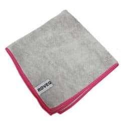 ROVEQ Microvezeldoek 40x40cm – grijs met rode rand