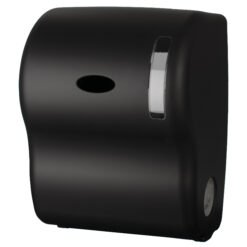 Handdoekroldispenser met autocut veersysteem -mat zwart