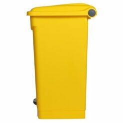 Afvalbak STEP-ON CLASSIC 70 liter geel dicht