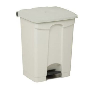 Afvalbak STEP-ON CLASSIC 70 liter wit dicht