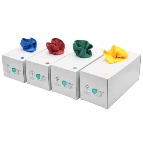 Professionele microvezeldoeken in dispenserdoos 4 kleuren – 50 stuks - 38x38cm