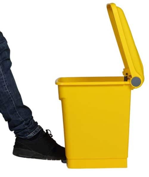 Afvalbak STEP-ON CLASSIC 30 liter geel stap