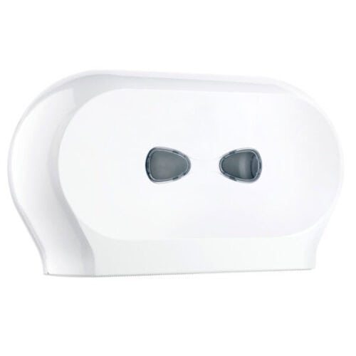 Dubbele mini-jumbo toiletpapier dispenser wit