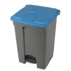 Afvalbak STEP-ON CLASSIC 45 liter - gekleurd deksel grijs blauw