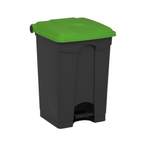 Afvalbak STEP-ON CLASSIC 45 liter - gekleurd deksel grijs groen