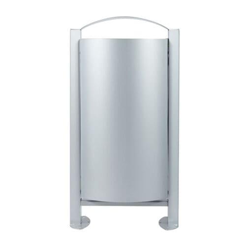 ARKEA buitenafvalbak 60 liter metaalgrijs met vaste vloerbevestiging