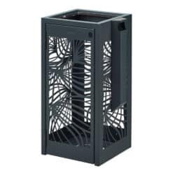 BELLA vrijstaande afvalbak 110 liter met asbak antracietgrijs en decoratief bladmotief.