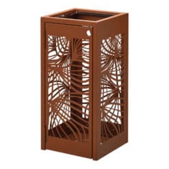BELLA afvalbak 110 liter met cortenstaal-effect en modern design voor buitengebruik.