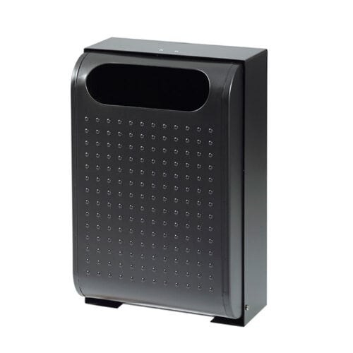 URBANET wandgemonteerde afvalbak 30L mangaangrijs voor buitengebruik met modern design en duurzame stalen constructie