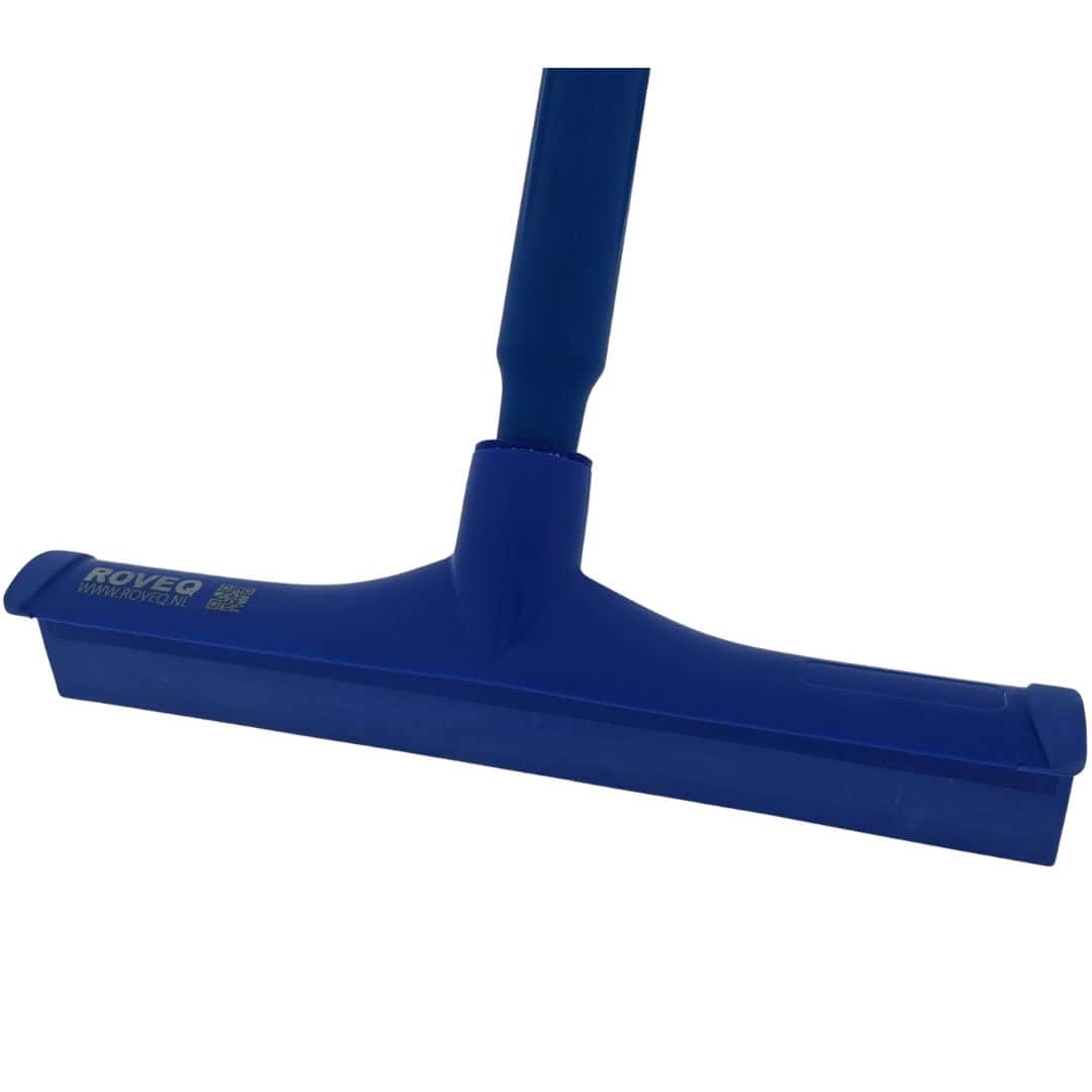 Vloertrekker met steel enkelblad 30cm – Hygiënisch borstelwerk blauw